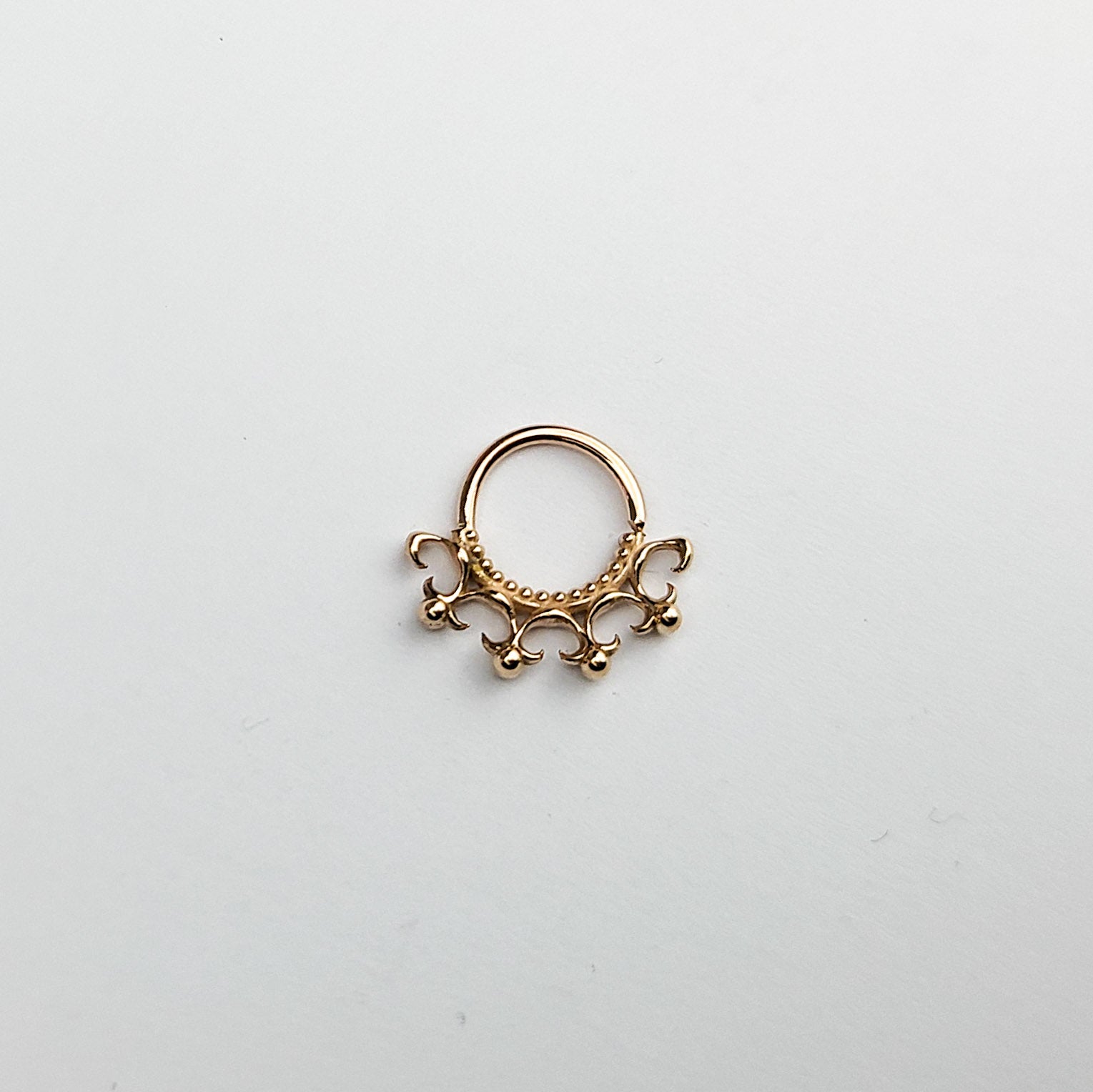 Collection of 10K - 14K Rose Gold Gothic Lace Septum Nose Ring in a gallery layout