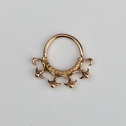 Collection of 10K - 14K Rose Gold Gothic Lace Septum Nose Ring in a gallery layout