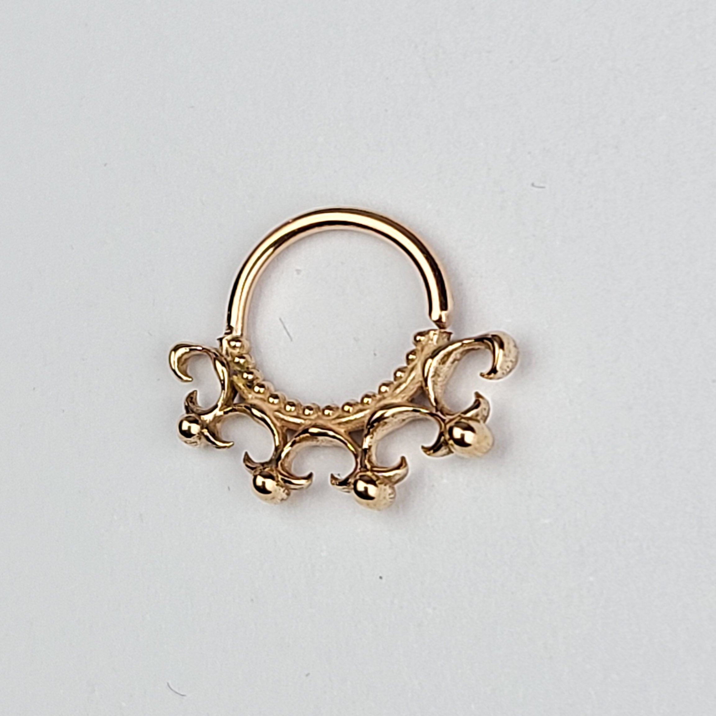 Collection of 10K - 14K Rose Gold Gothic Lace Septum Nose Ring in a gallery layout