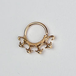 Collection of 10K - 14K Rose Gold Gothic Lace Septum Nose Ring in a gallery layout