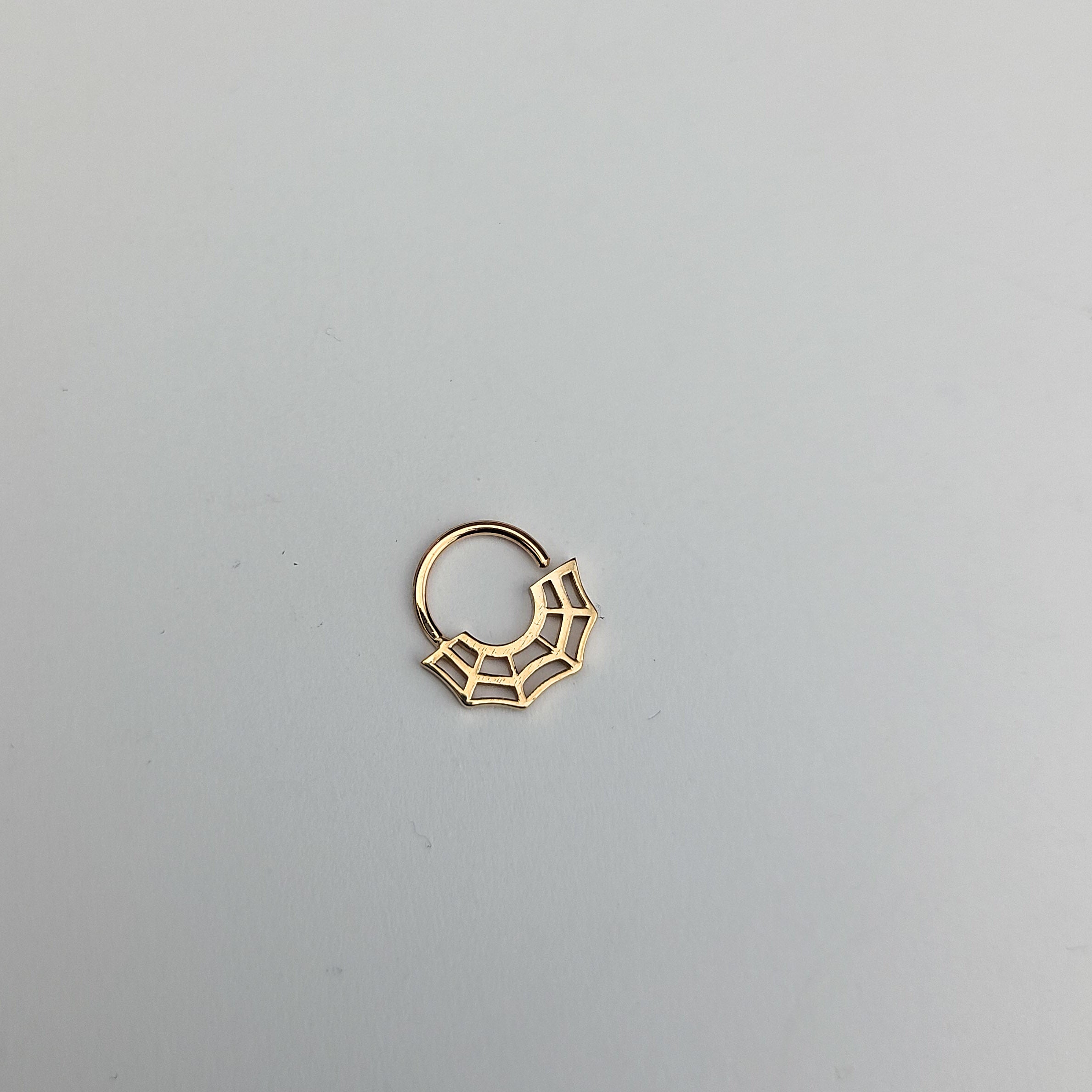 Collection of 10K - 14K Rose Gold Cobweb Septum Piercing Nose Ring in a gallery layout