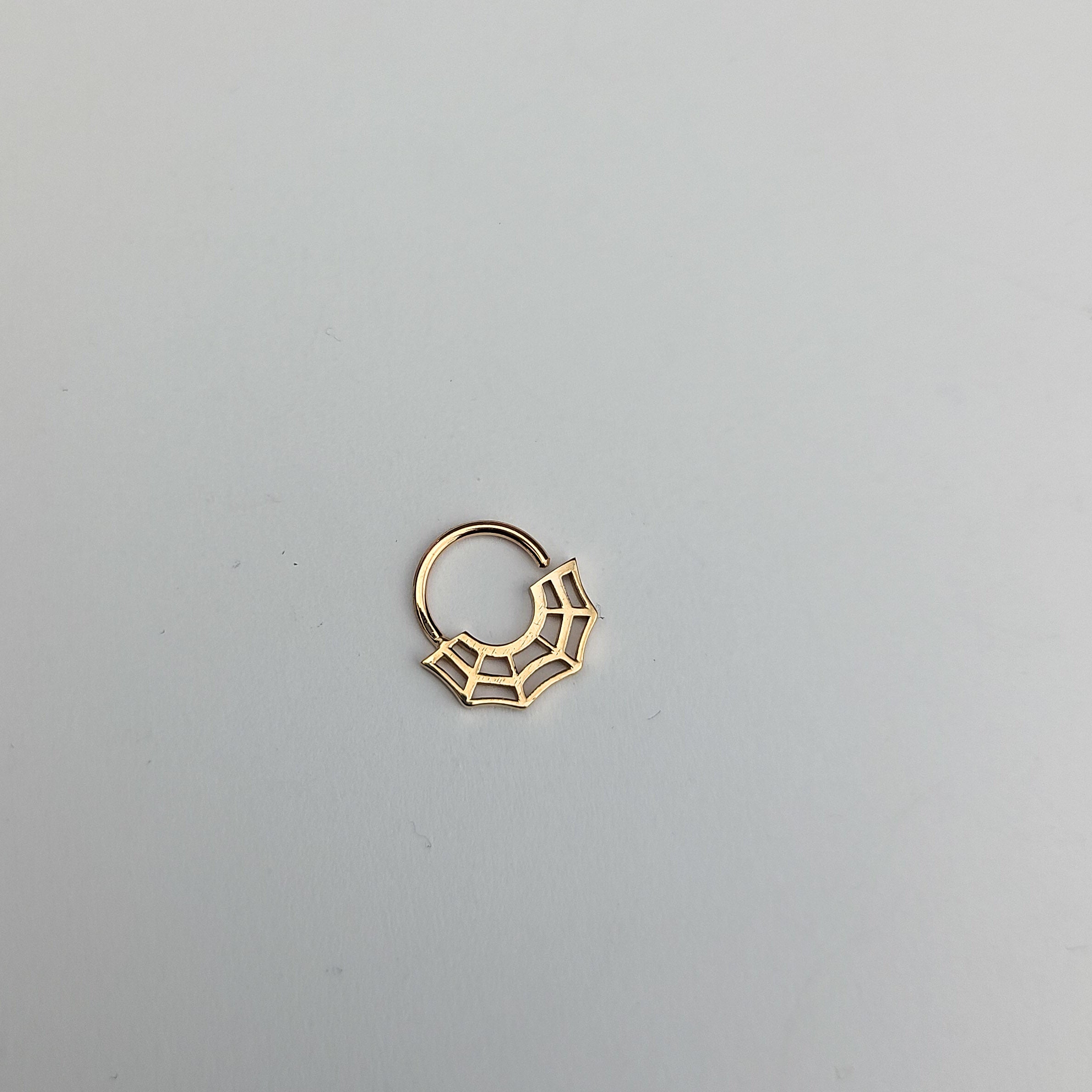 10K - 14K Rose Gold Cobweb Septum Piercing Nose Ring