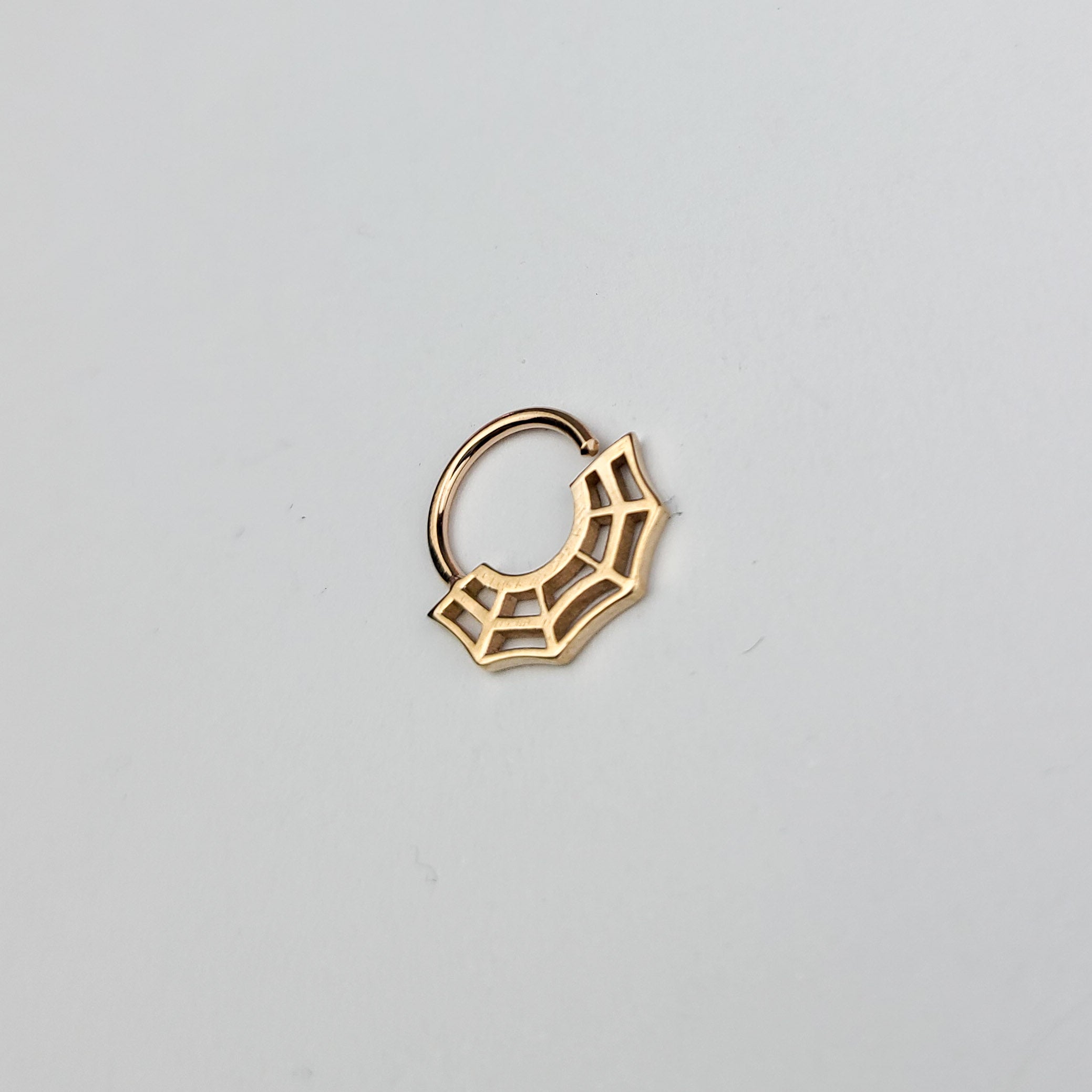 Collection of 10K - 14K Rose Gold Cobweb Septum Piercing Nose Ring in a gallery layout