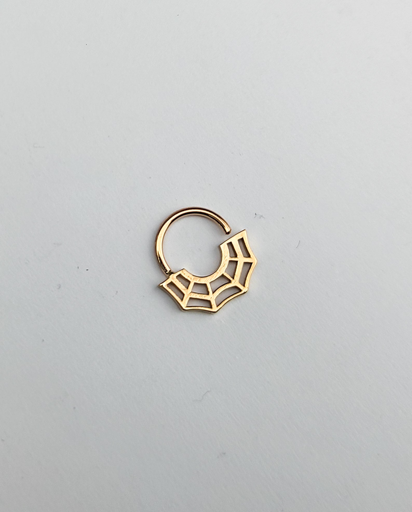 Collection of 10K - 14K Rose Gold Cobweb Septum Piercing Nose Ring in a gallery layout