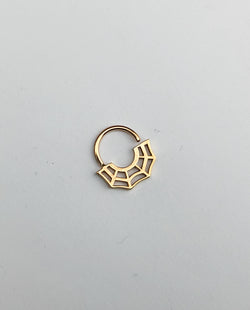 Collection of 10K - 14K Rose Gold Cobweb Septum Piercing Nose Ring in a gallery layout