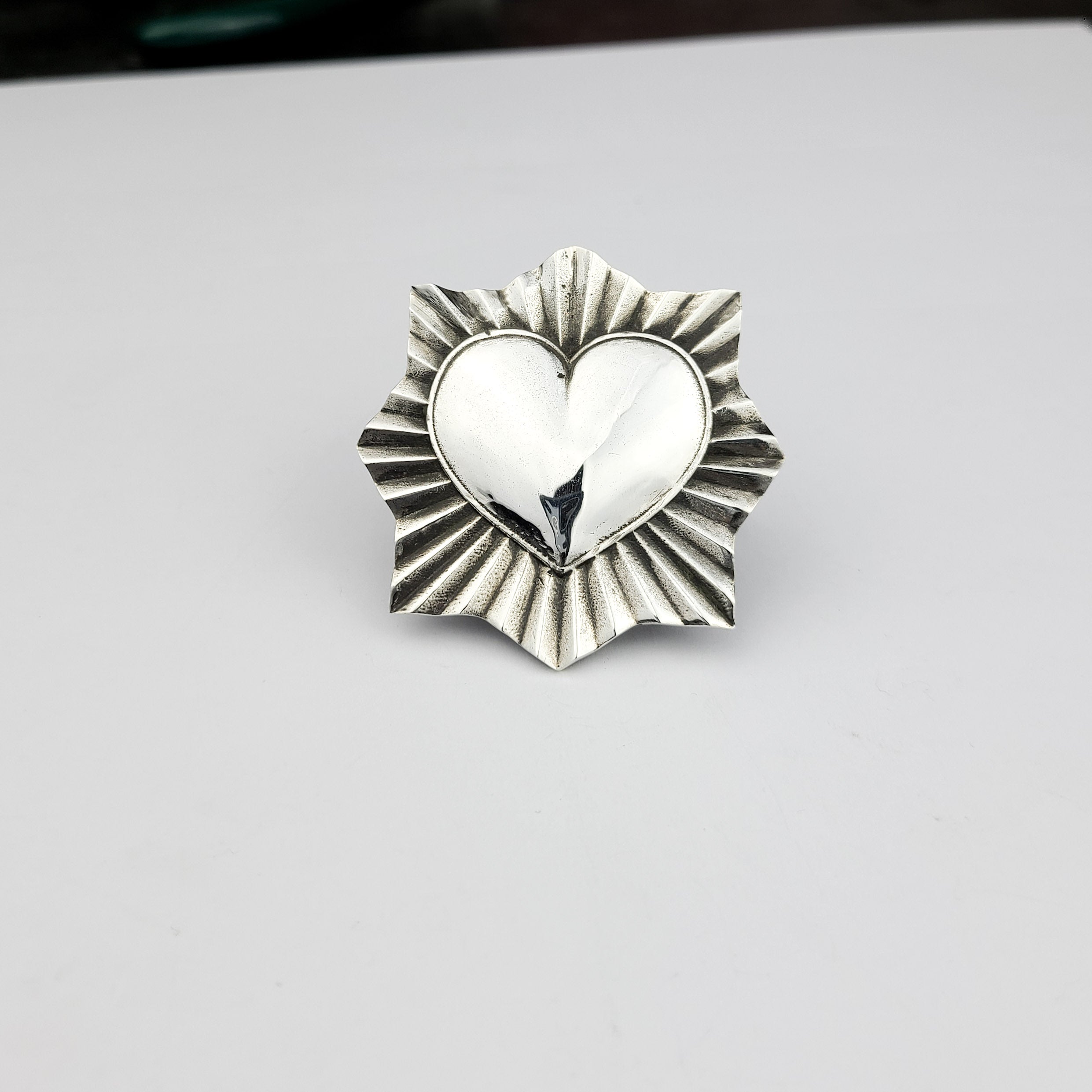 Collection of Big 2 Finger Sacred Heart Ring in a gallery layout