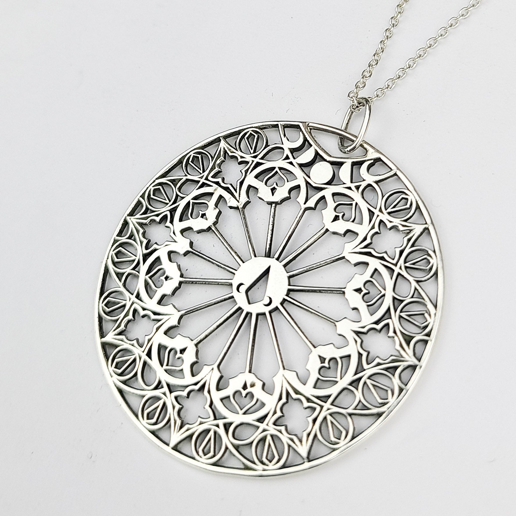 Collection of Stained Glass Moon Cathedral Pendant Disc in a gallery layout