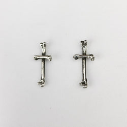 Collection of Small Bone Stud Earrings, Tiny Cross Earrings in a gallery layout