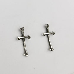 Collection of Small Bone Stud Earrings, Tiny Cross Earrings in a gallery layout