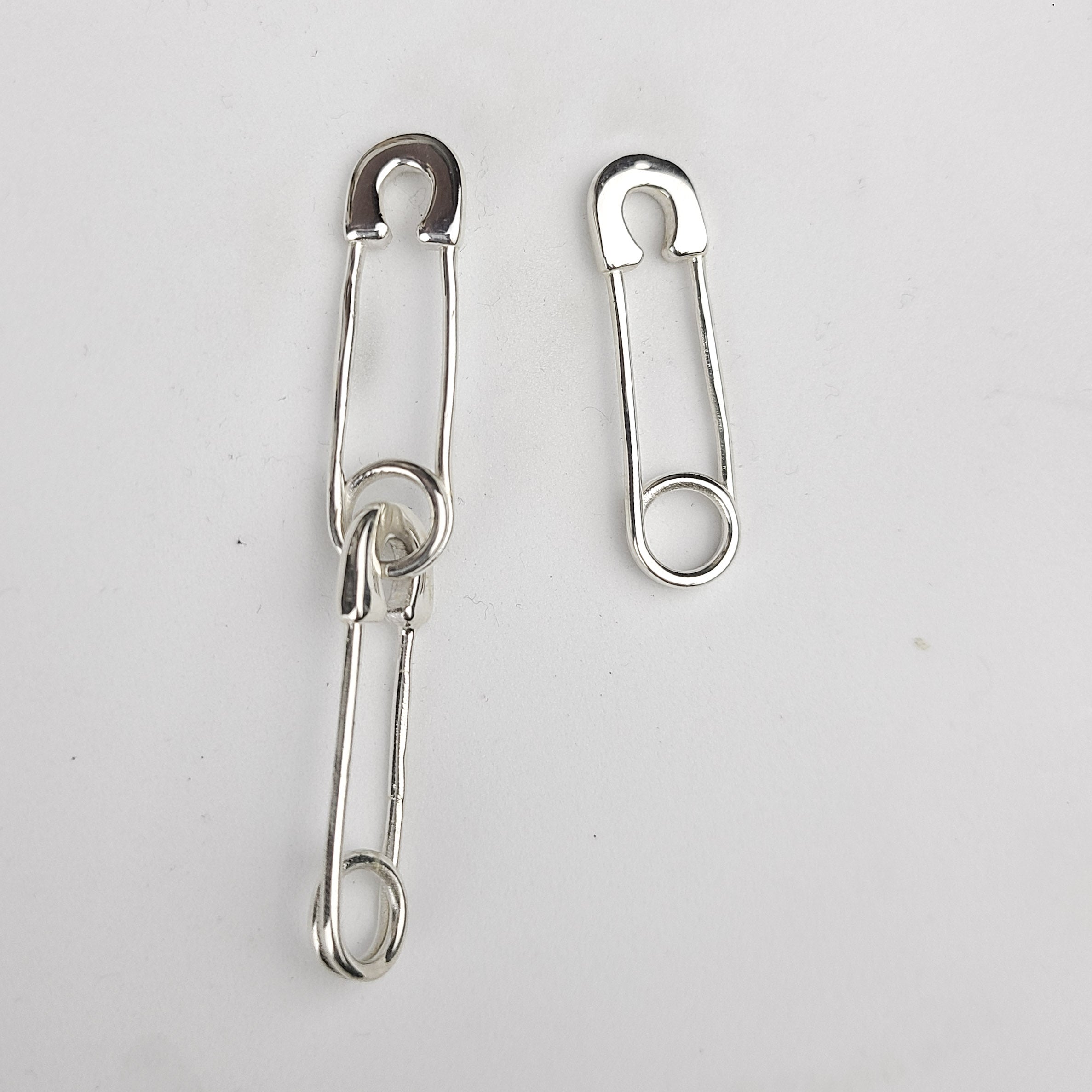 Safety Pins Asymetric Earrings — Inchoo Bijoux