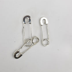 Collection of Safety Pins Asymetric Earrings in a gallery layout