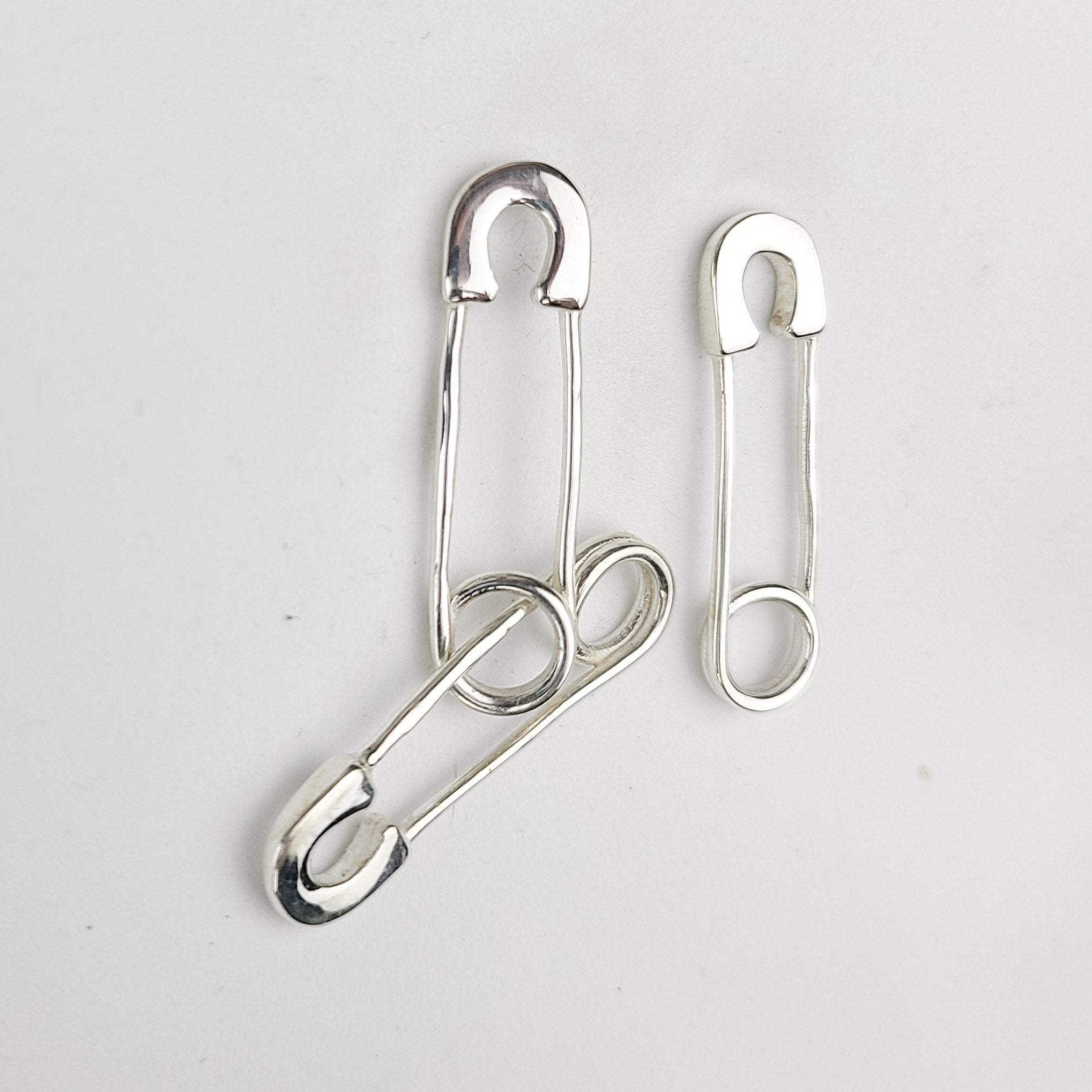 Safety Pins Asymetric Earrings