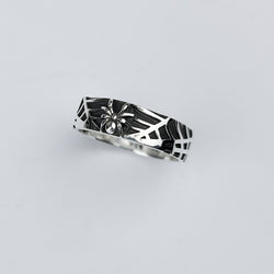 Collection of Spider and Spider Web Ring Band in a gallery layout