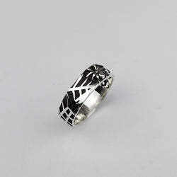 Collection of Spider and Spider Web Ring Band in a gallery layout