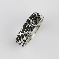 Collection of Spider and Spider Web Ring Band in a gallery layout