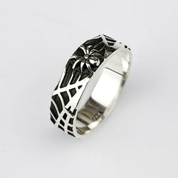 Collection of Spider and Spider Web Ring Band in a gallery layout