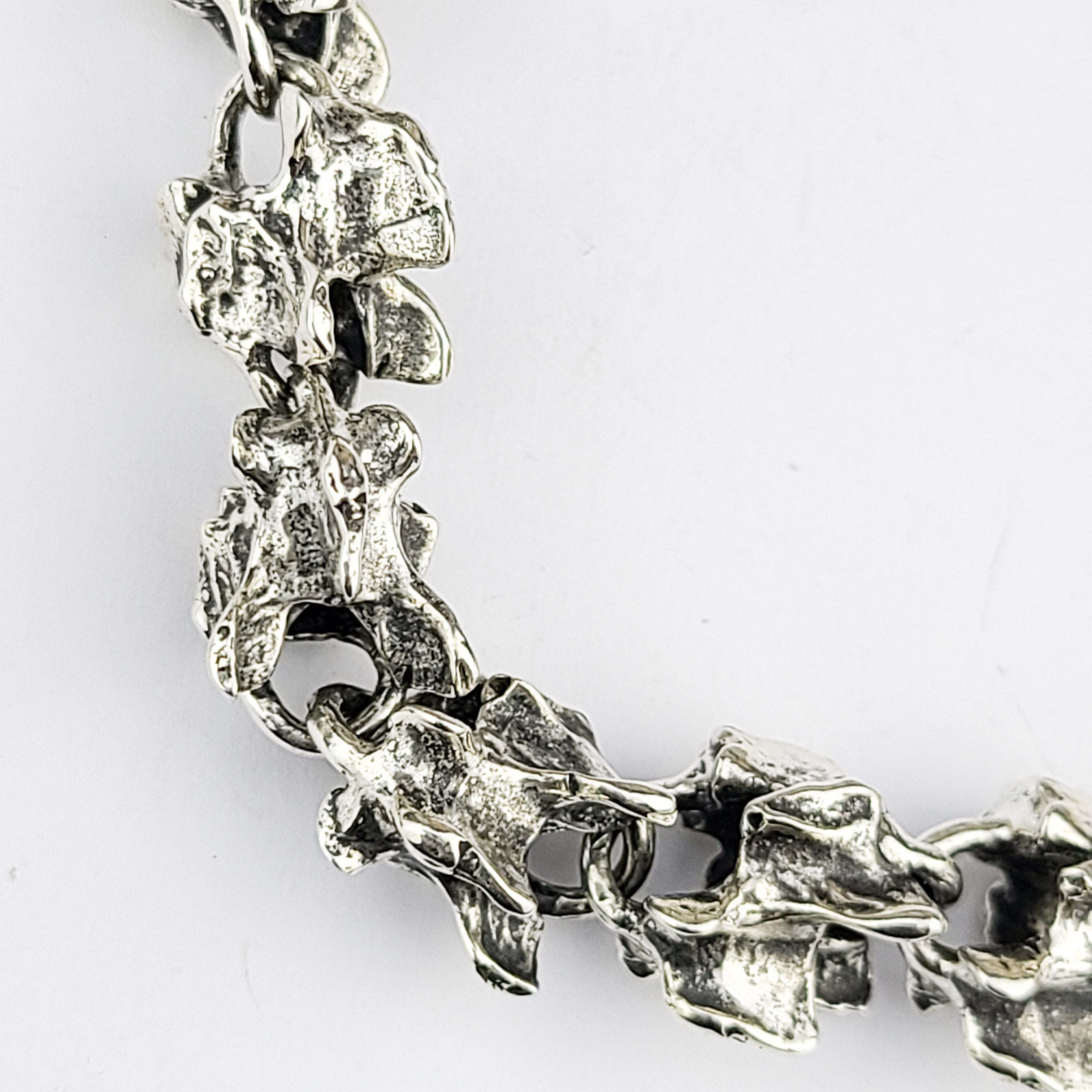 Collection of Chunky Spine Bracelet, Heavy Silver Mens Bracelet in a gallery layout