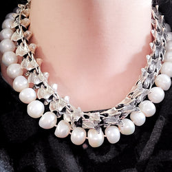 Collection of Big Fresh Water Pearl Necklace in a gallery layout