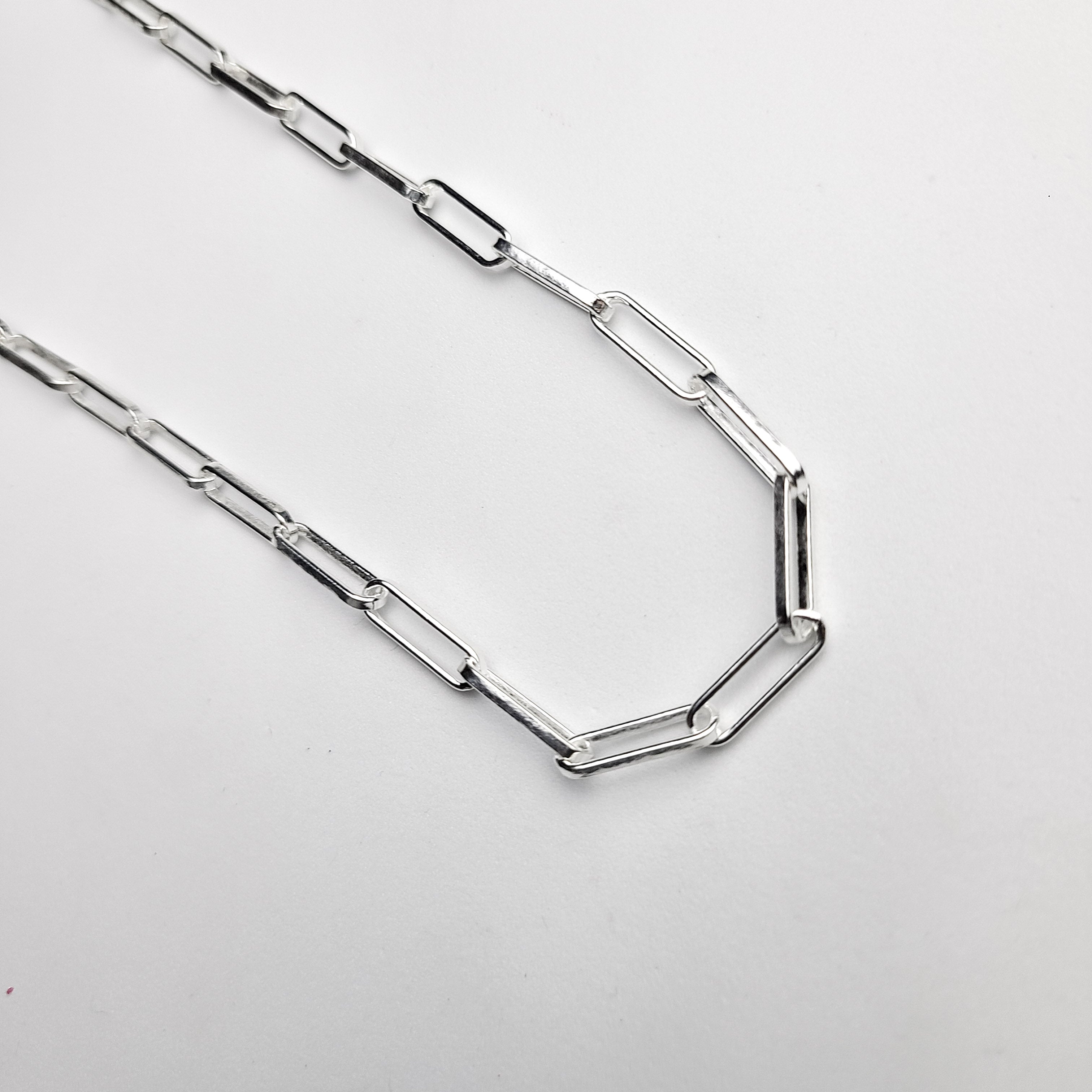 Collection of Sterling Silver Paperclip Chain in a gallery layout