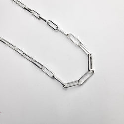 Collection of Sterling Silver Paperclip Chain in a gallery layout