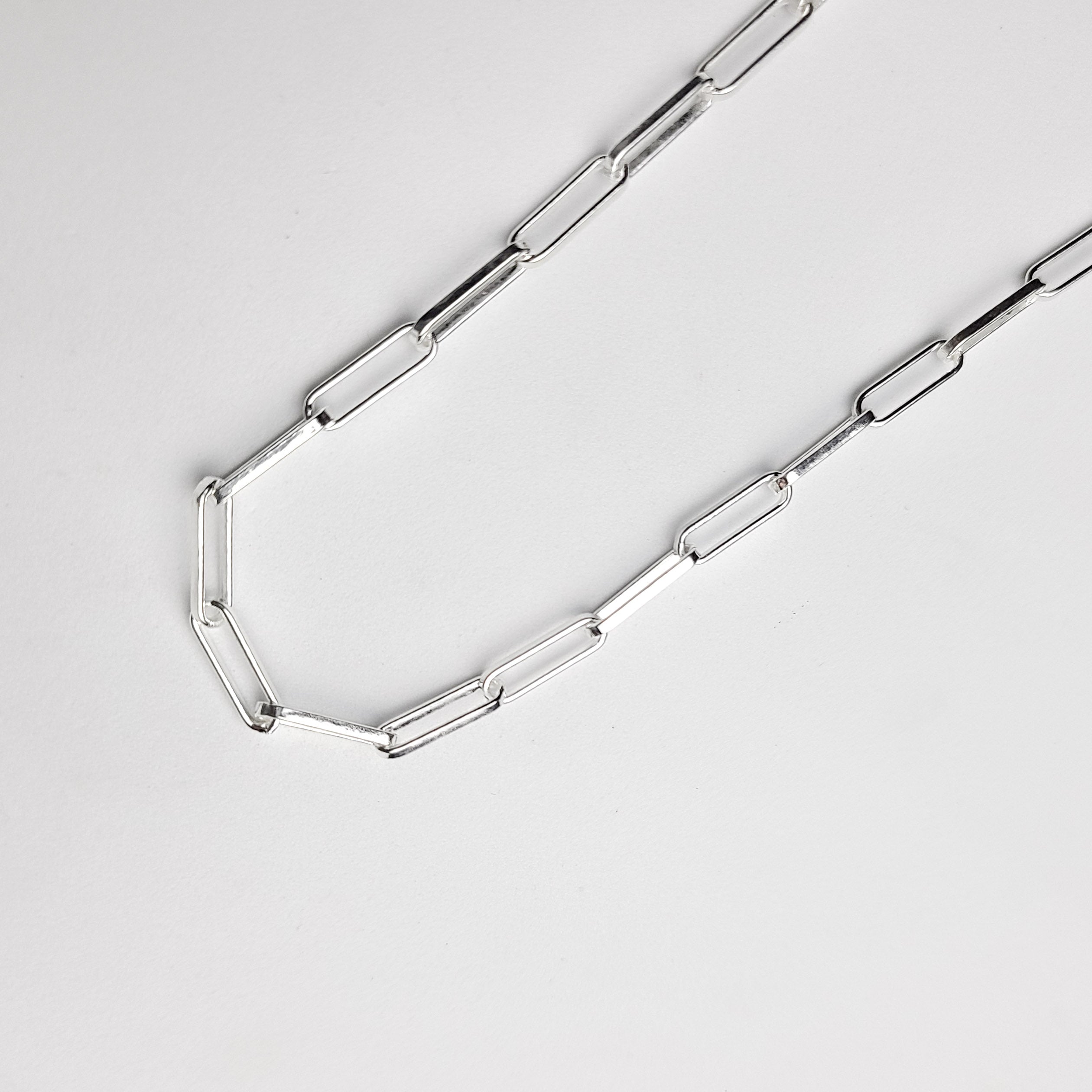 Collection of Sterling Silver Paperclip Chain in a gallery layout