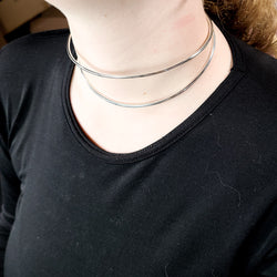 Collection of Minimal Silver Collar Choker - As featured in Wakanda Forever in a gallery layout