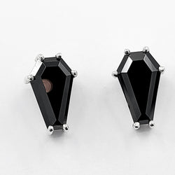 Collection of Big Black Coffin Stud Earrings (8x13) in a gallery layout