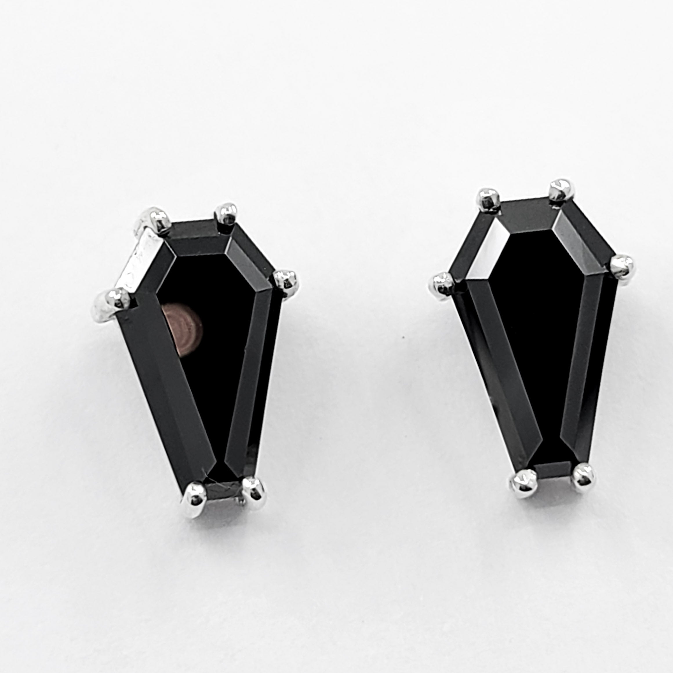 Big Black Coffin Stud Earrings (8x13)