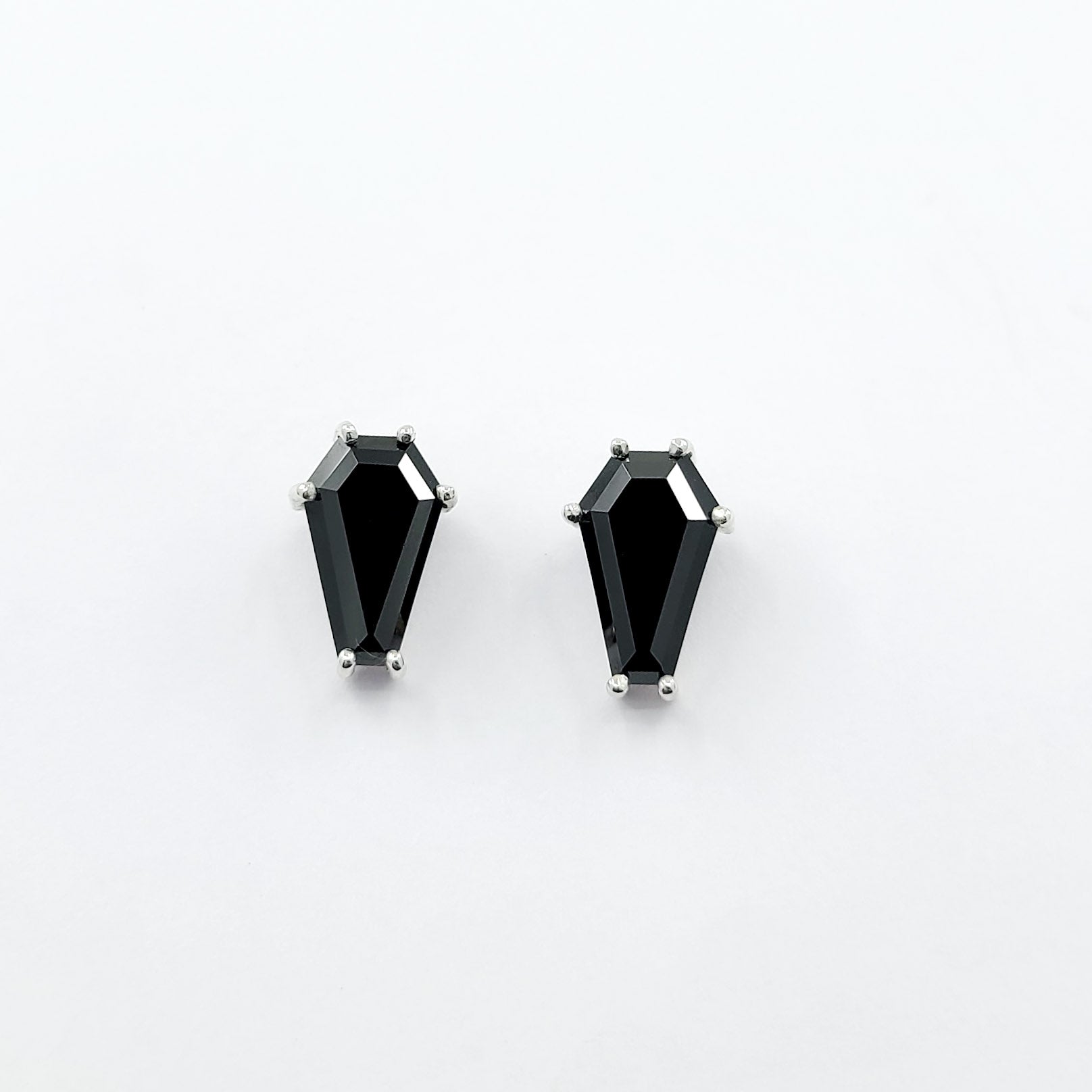 Collection of Big Black Coffin Stud Earrings (8x13) in a gallery layout