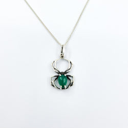 Collection of Glowing Green Onyx Spider Pendant in a gallery layout