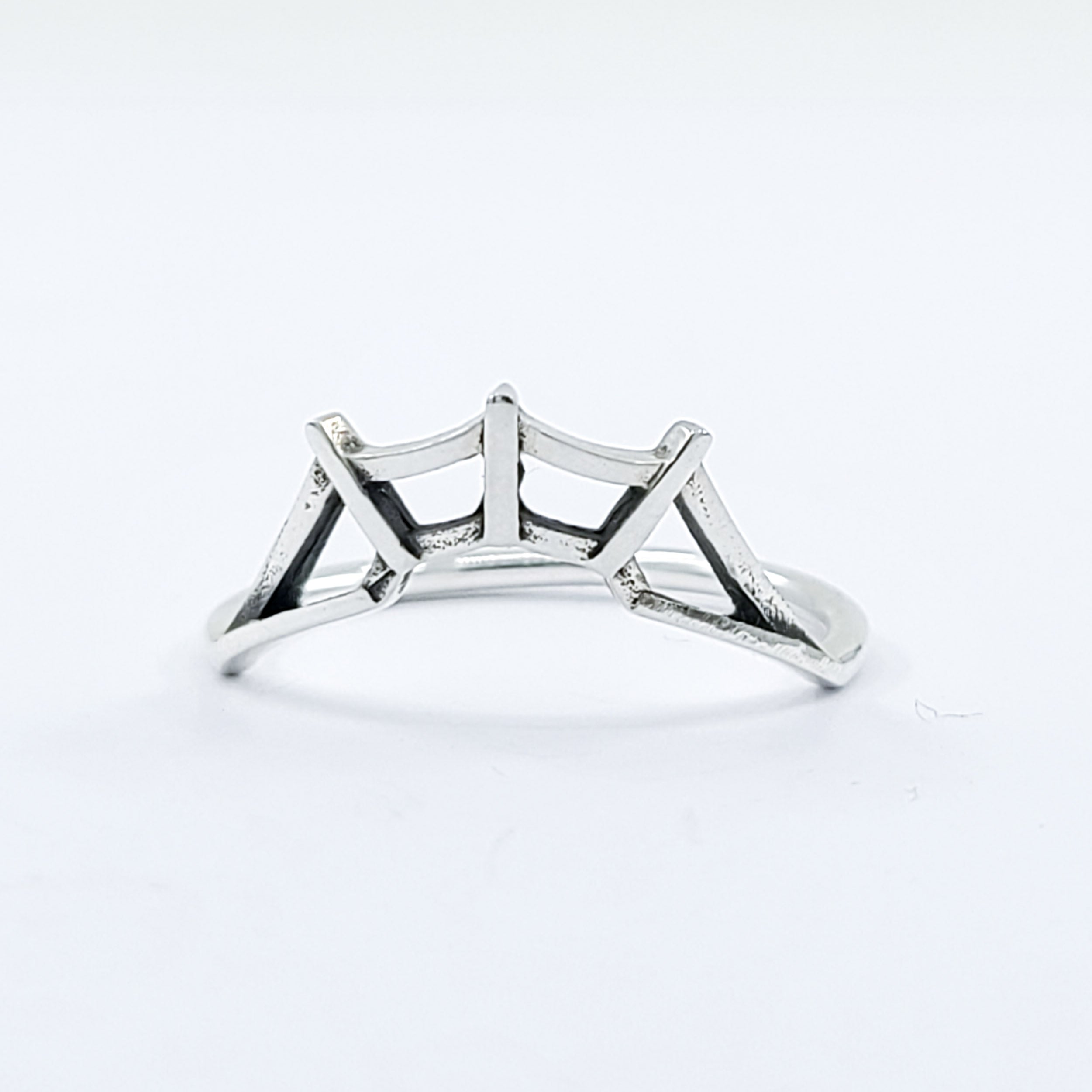 Collection of Stackable Spider Web Crown Ring, Engagement Ring in a gallery layout