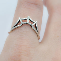 Collection of Stackable Spider Web Crown Ring, Engagement Ring in a gallery layout