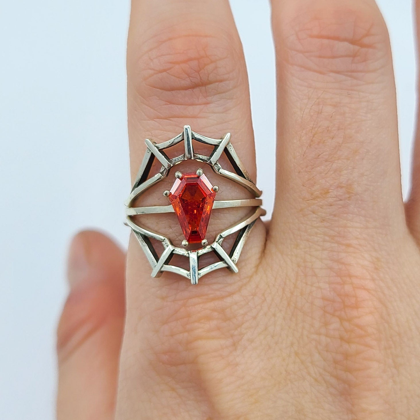 Stackable Spider Web Crown Ring, Engagement Ring