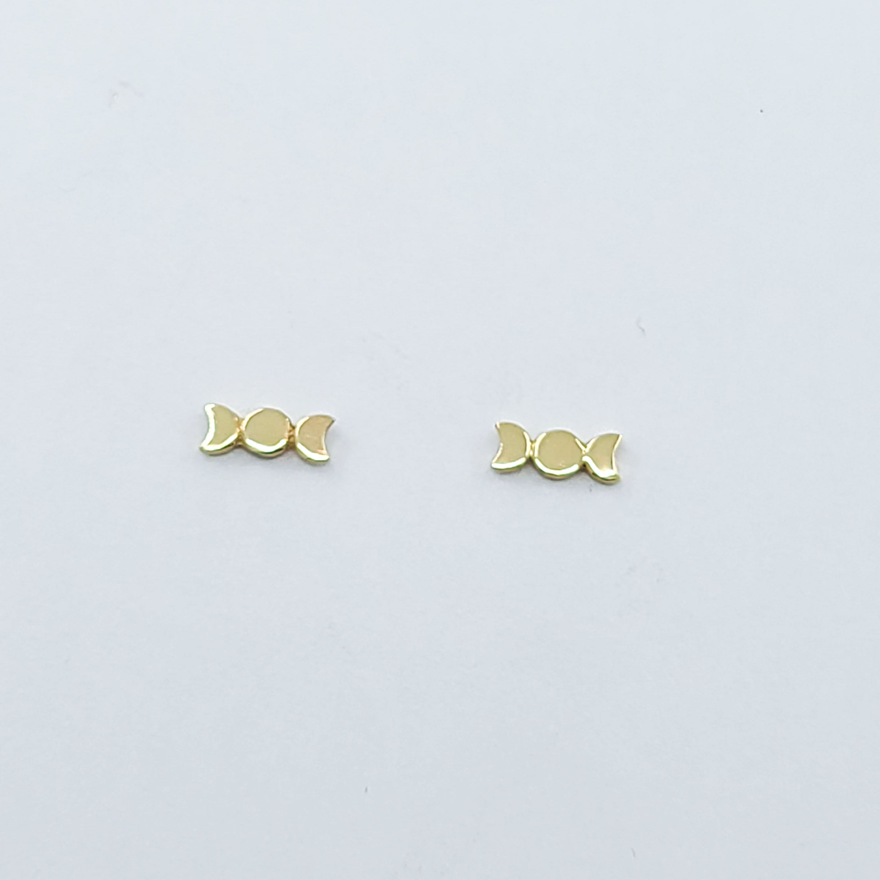 Collection of Small 10K - 14K Yellow Gold Moon Phase Earrings in a gallery layout