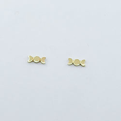 Collection of Small 10K - 14K Yellow Gold Moon Phase Earrings in a gallery layout