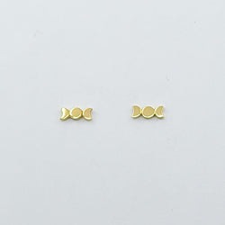 Collection of Small 10K - 14K Yellow Gold Moon Phase Earrings in a gallery layout