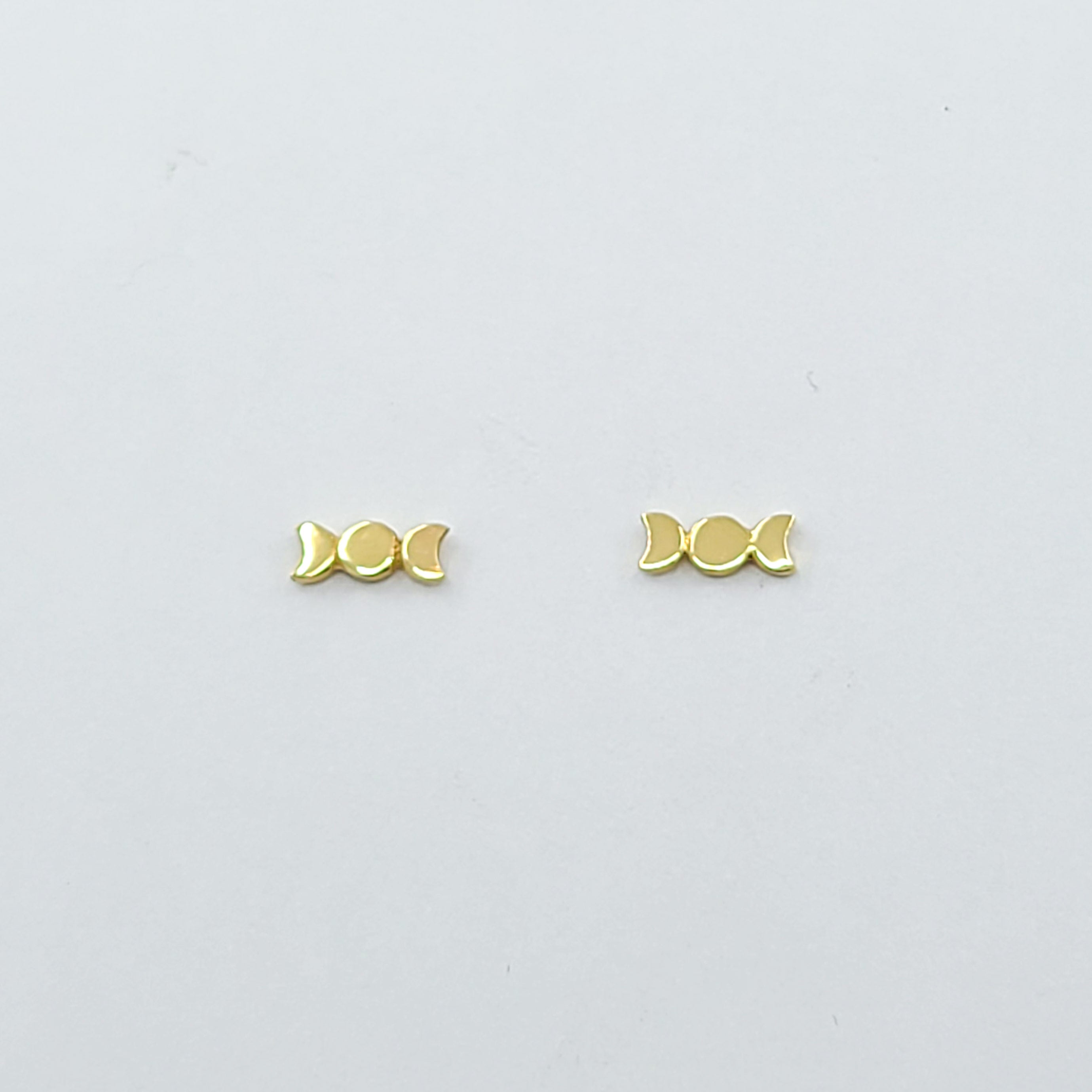 Small 10K - 14K Yellow Gold Moon Phase Earrings