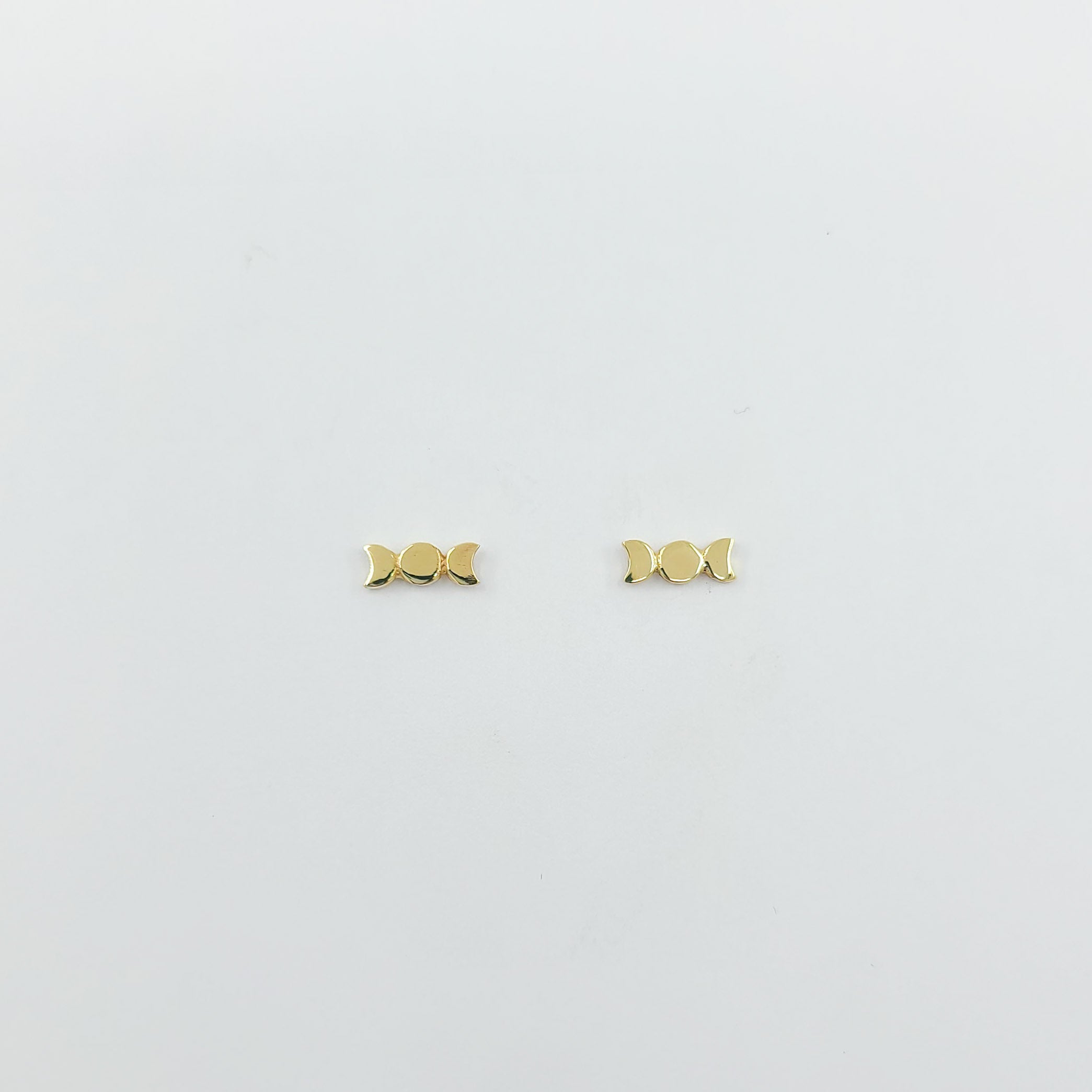 Collection of Small 10K - 14K Yellow Gold Moon Phase Earrings in a gallery layout