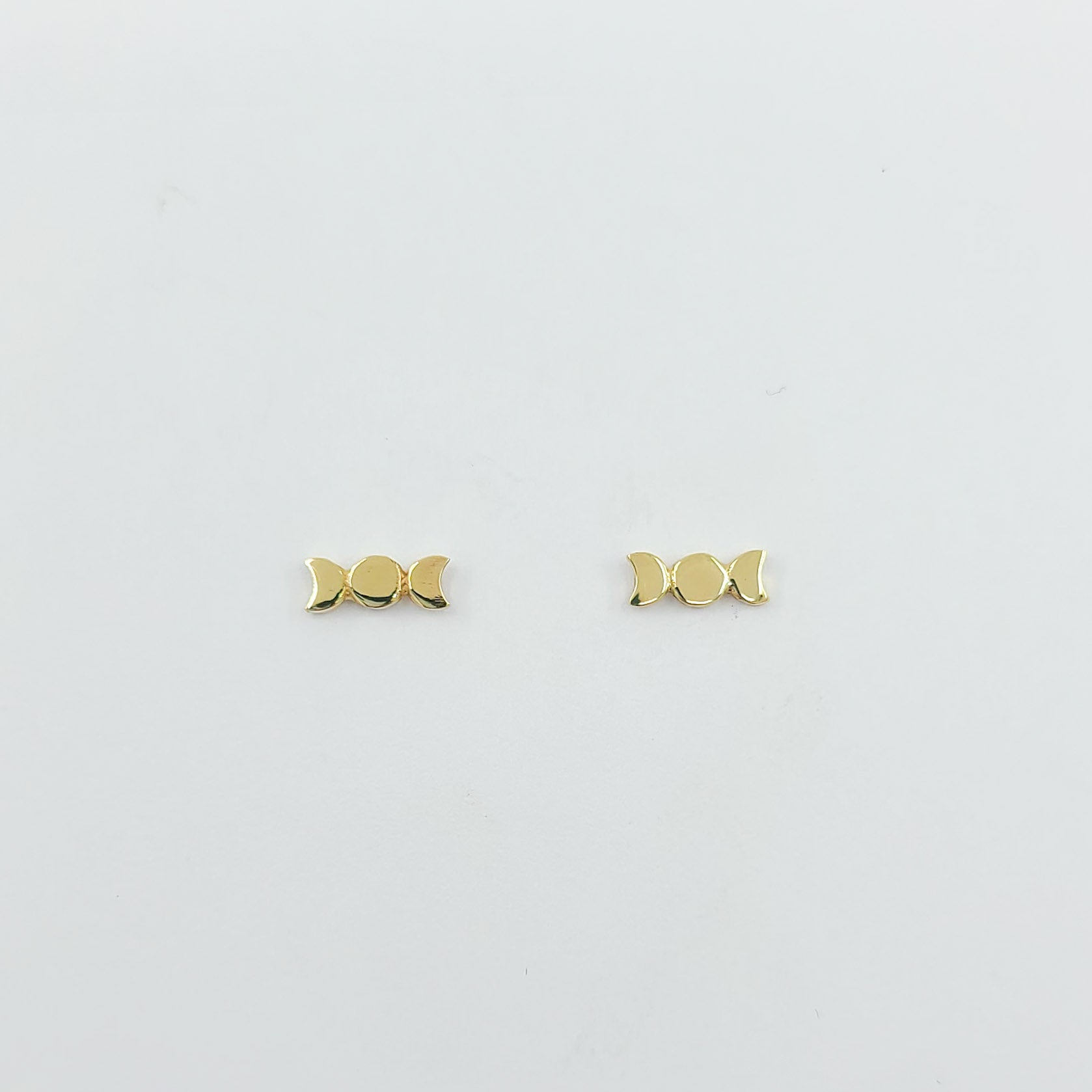 Collection of Small 10K - 14K Yellow Gold Moon Phase Earrings in a gallery layout