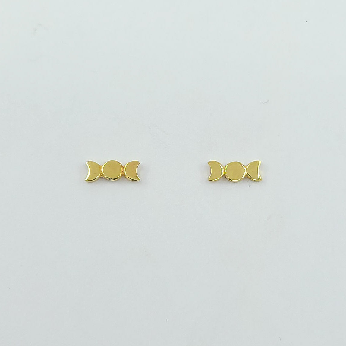 Collection of Small 10K - 14K Yellow Gold Moon Phase Earrings in a gallery layout