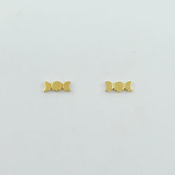 Collection of Small 10K - 14K Yellow Gold Moon Phase Earrings in a gallery layout