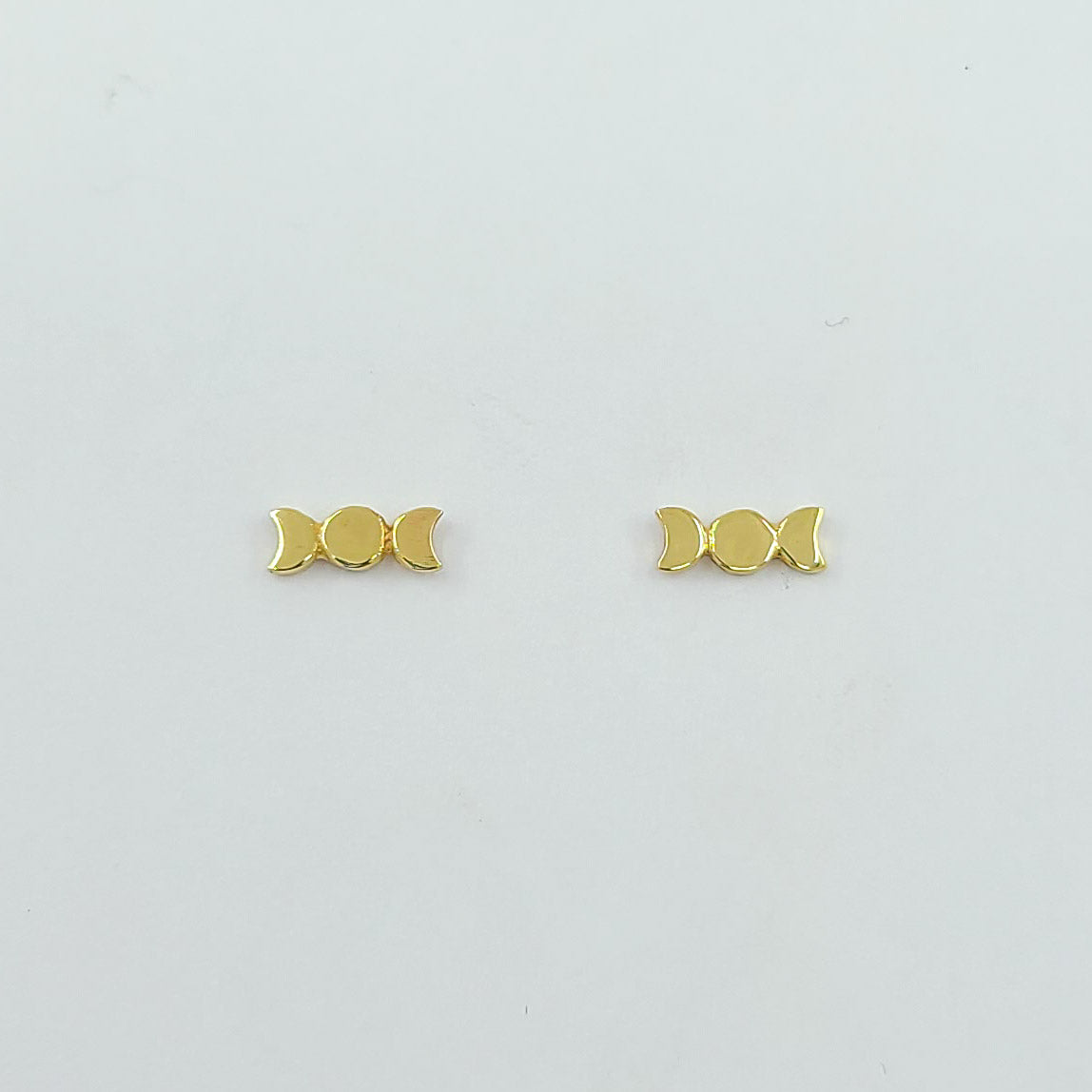 Small 10K - 14K Yellow Gold Moon Phase Earrings