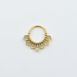 Collection of 10K - 14K Solid Gold Gothic Lace Septum, Inverted Cross Nose Ring in a gallery layout