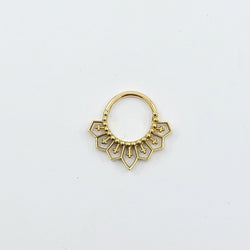 Collection of 10K - 14K Solid Gold Gothic Lace Septum, Inverted Cross Nose Ring in a gallery layout