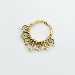 Collection of 10K - 14K Solid Gold Gothic Lace Septum, Inverted Cross Nose Ring in a gallery layout