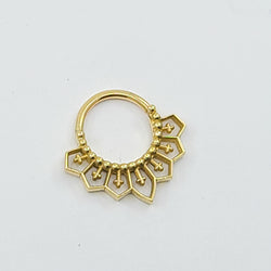 Collection of 10K - 14K Solid Gold Gothic Lace Septum, Inverted Cross Nose Ring in a gallery layout