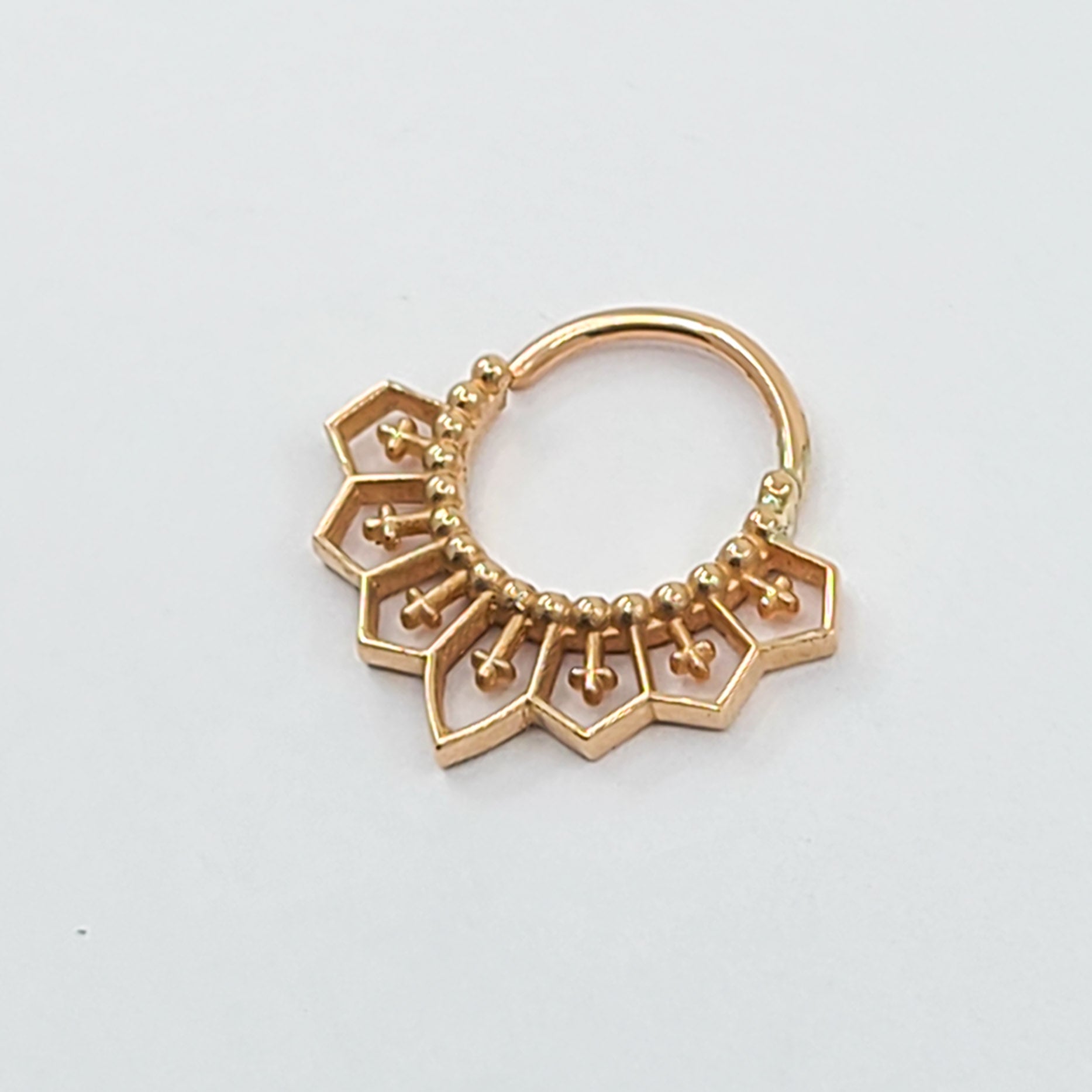 Collection of 10K 14K Rose Gold Gothic Lace Septum in a gallery layout