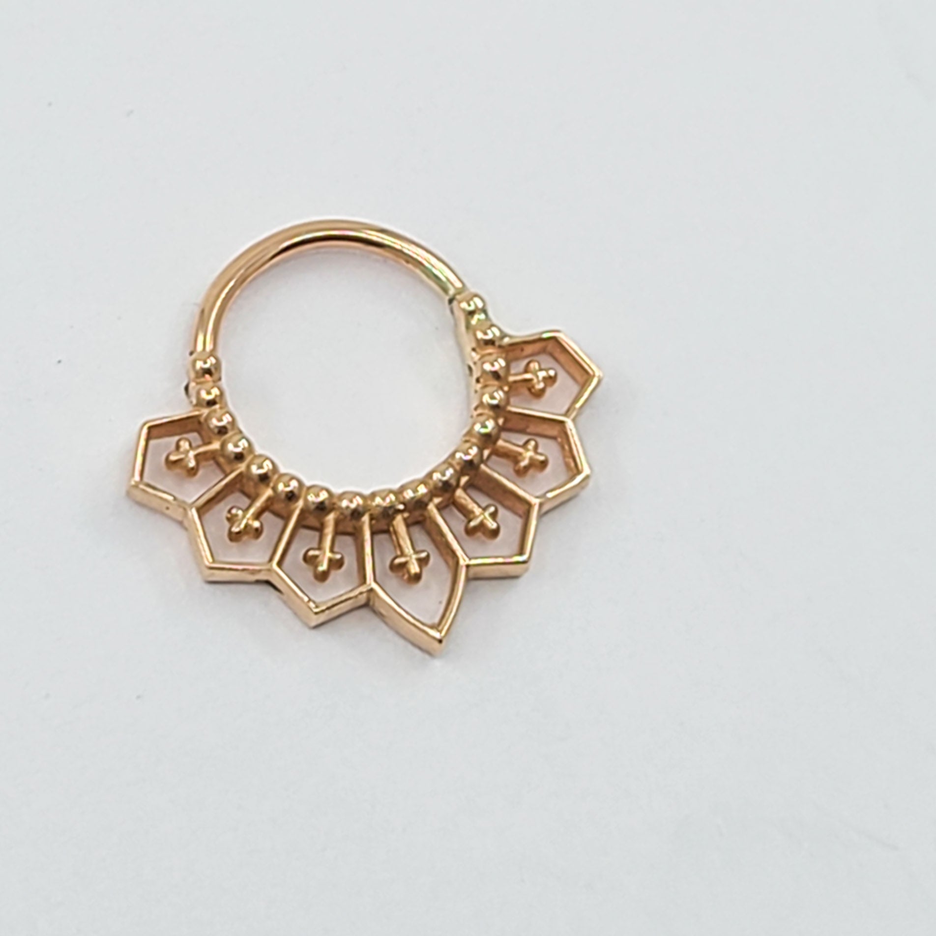 Collection of 10K 14K Rose Gold Gothic Lace Septum in a gallery layout