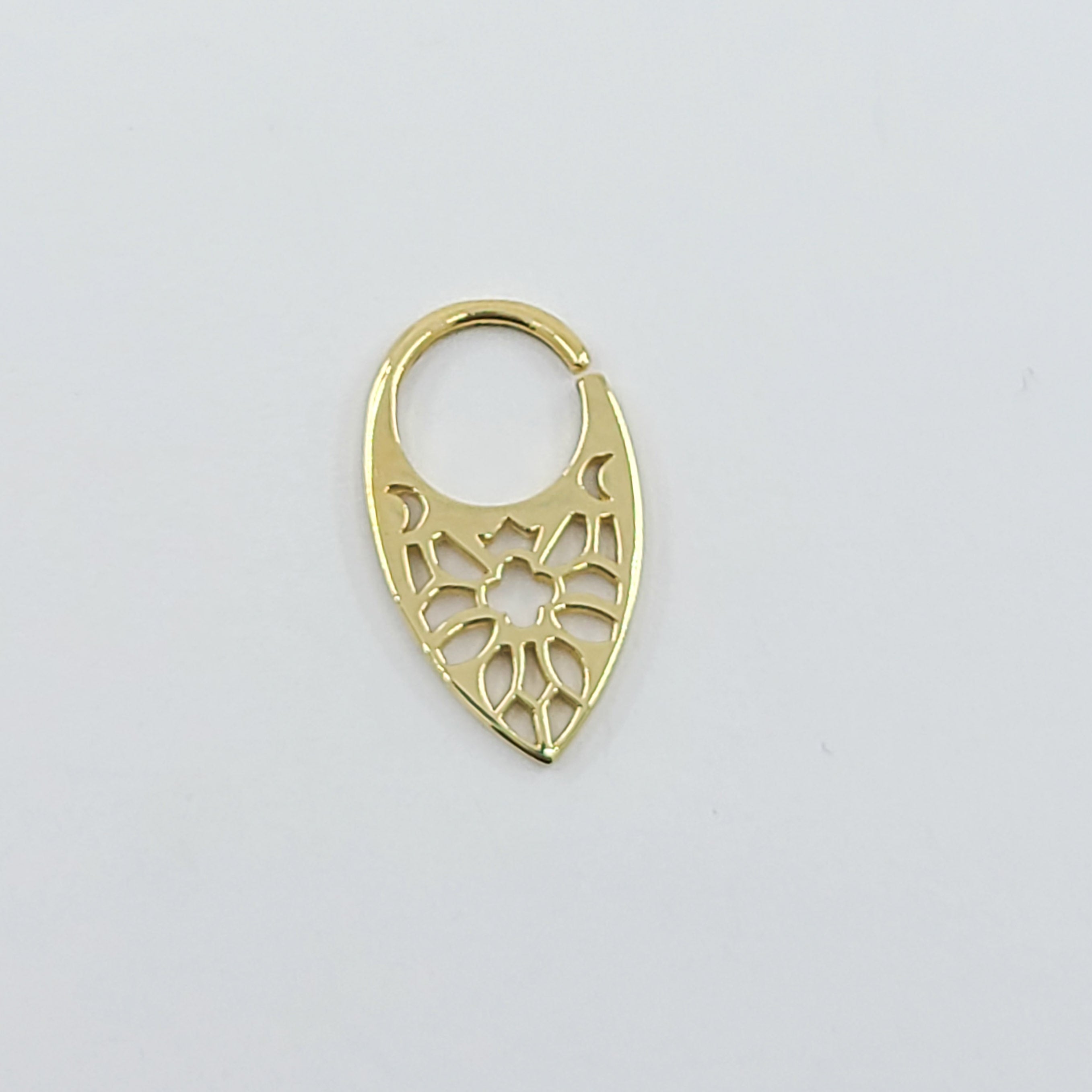 Collection of 10K Yellow Gold Moon Phase Septum, Cathedral in a gallery layout