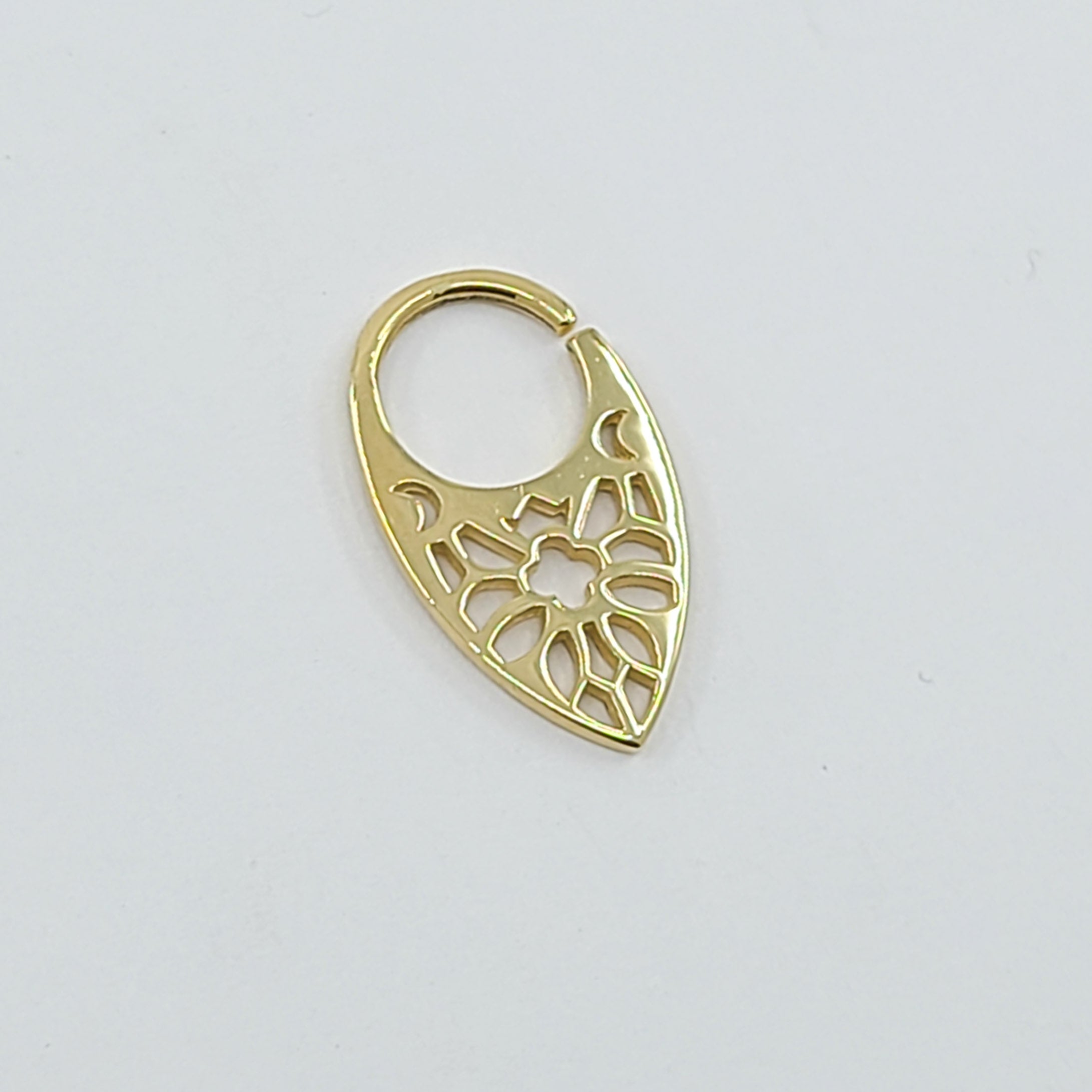 Collection of 10K Yellow Gold Moon Phase Septum, Cathedral in a gallery layout